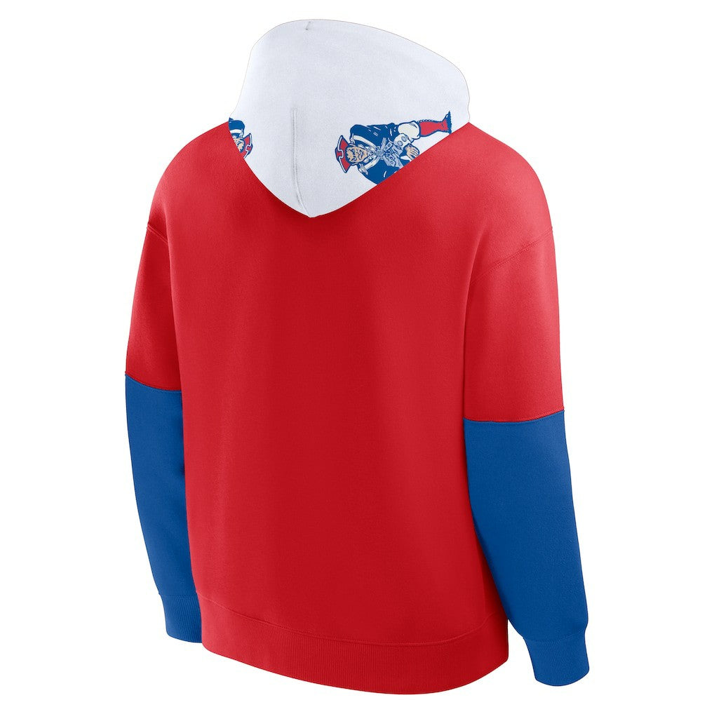 New England Patriots Helmet Retro Pullover Hoodie - Red Hoodies