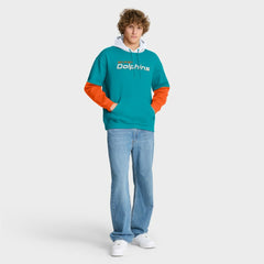 Miami Dolphins Helmet Pullover Hoodie - Aqua Hoodies
