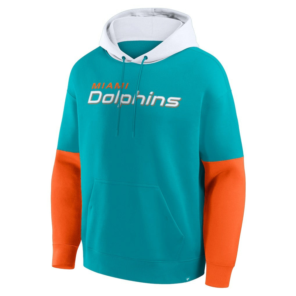 Miami Dolphins Helmet Pullover Hoodie - Aqua Hoodies