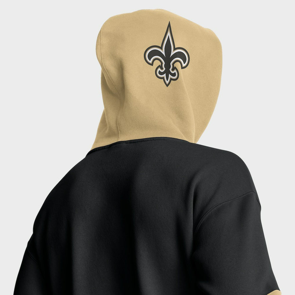 New Orleans Saints Helmet Pullover Hoodie - Black Hoodies