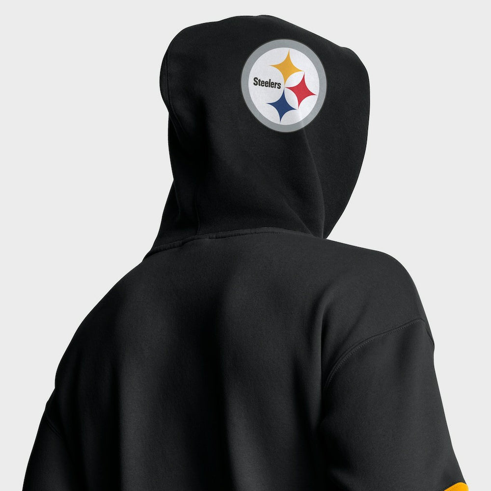 Pittsburgh Steelers Helmet Pullover Hoodie - Black Hoodies