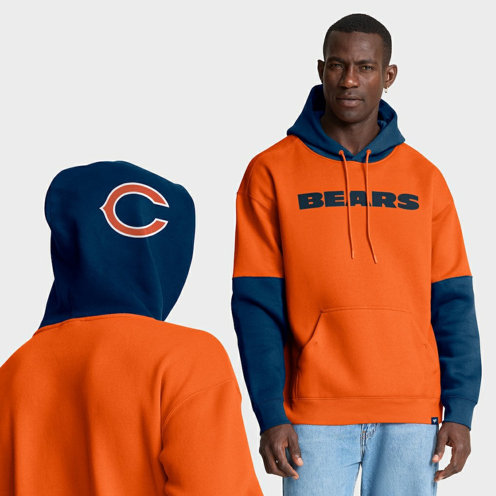 Chicago Bears Helmet Pullover Hoodie - Orange Hoodies