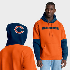 Chicago Bears Helmet Pullover Hoodie - Orange Hoodies