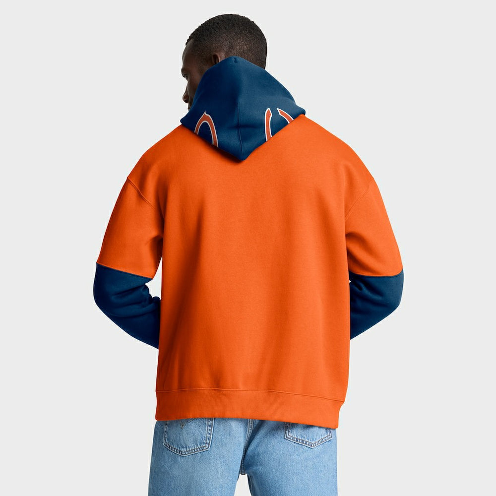 Chicago Bears Helmet Pullover Hoodie - Orange Hoodies
