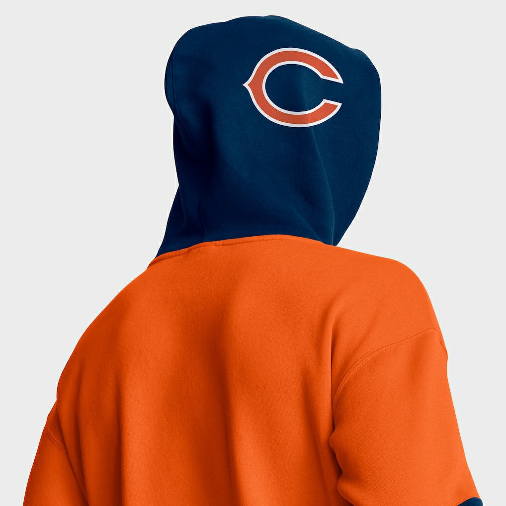 Chicago Bears Helmet Pullover Hoodie - Orange Hoodies
