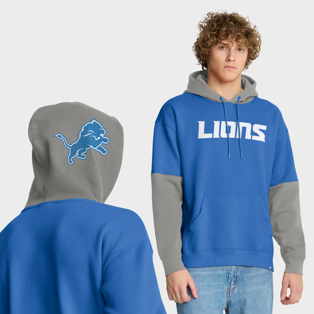 Detroit Lions Helmet Pullover Hoodie - Blue Hoodies