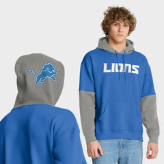 Detroit Lions Helmet Pullover Hoodie - Blue Hoodies