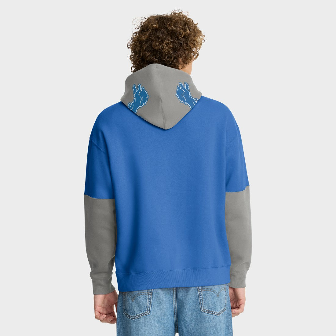 Detroit Lions Helmet Pullover Hoodie - Blue Hoodies