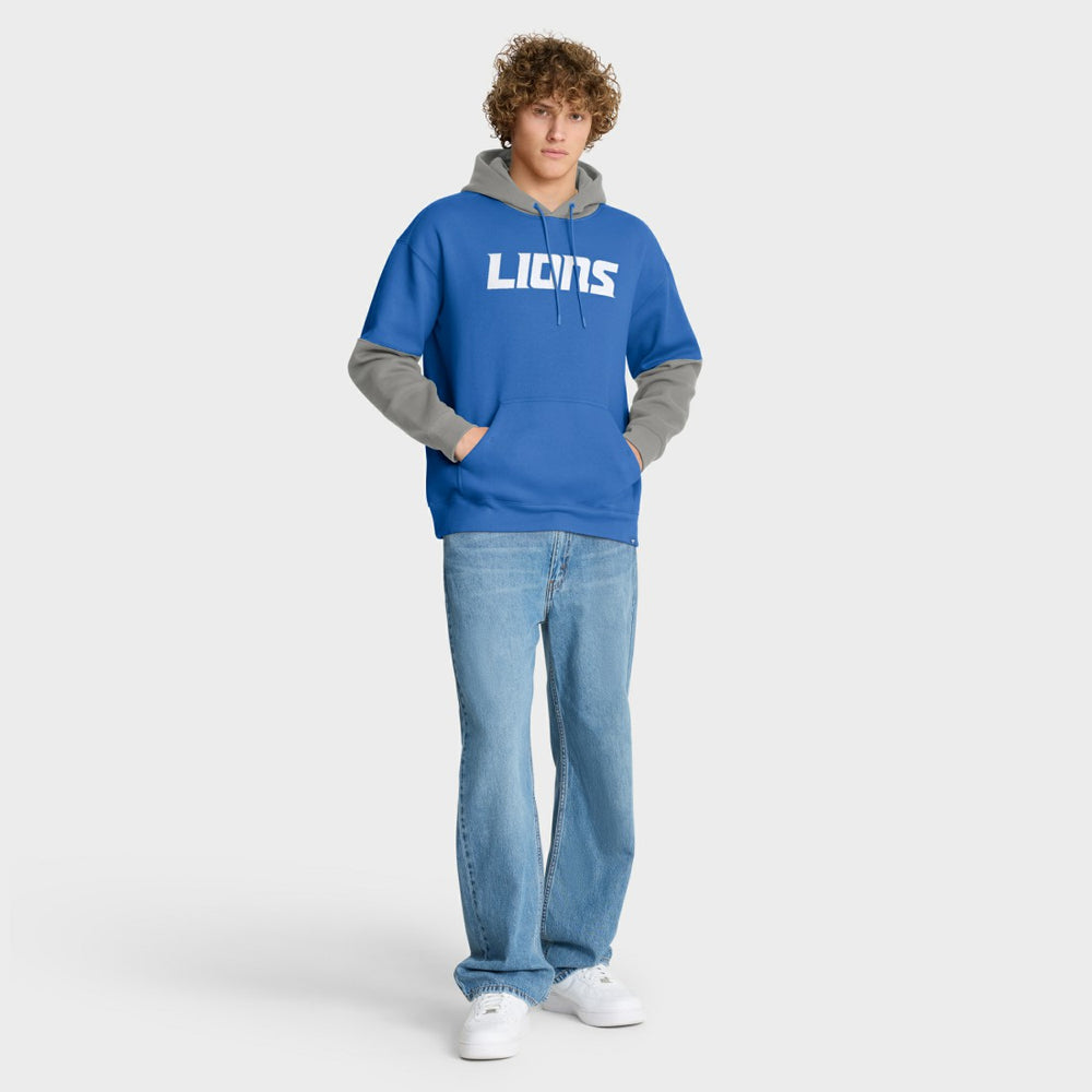 Detroit Lions Helmet Pullover Hoodie - Blue Hoodies