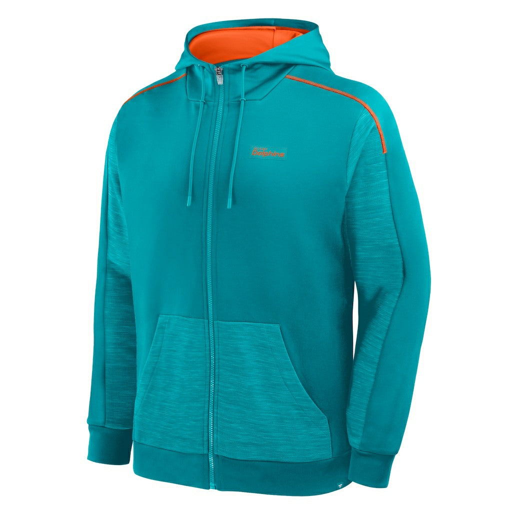 Miami Dolphins Checkdown Pass Full-Zip Hoodie - Aqua Hoodies