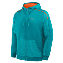 Miami Dolphins Checkdown Pass Full-Zip Hoodie - Aqua Hoodies