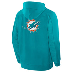 Miami Dolphins Checkdown Pass Full-Zip Hoodie - Aqua Hoodies