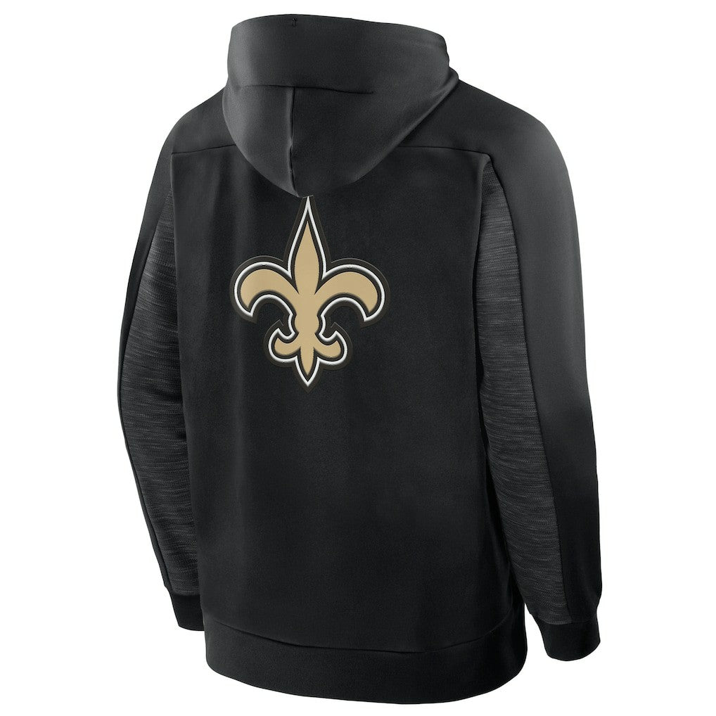 New Orleans Saints Checkdown Pass Full-Zip Hoodie - Black Hoodies