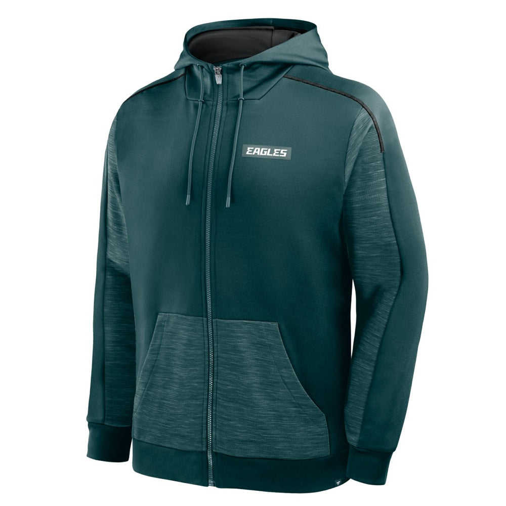Philadelphia Eagles Checkdown Pass Full-Zip Hoodie - Midnight Green Hoodies