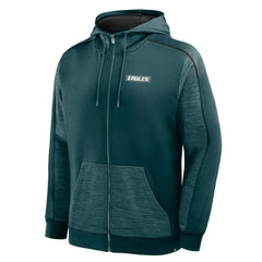 Philadelphia Eagles Checkdown Pass Full-Zip Hoodie - Midnight Green Hoodies
