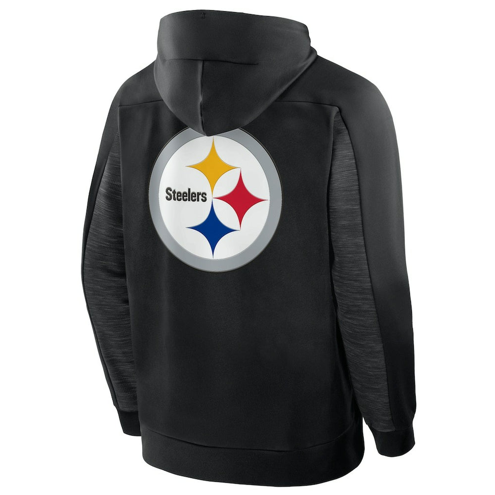 Pittsburgh Steelers Checkdown Pass Full-Zip Hoodie - Black Hoodies