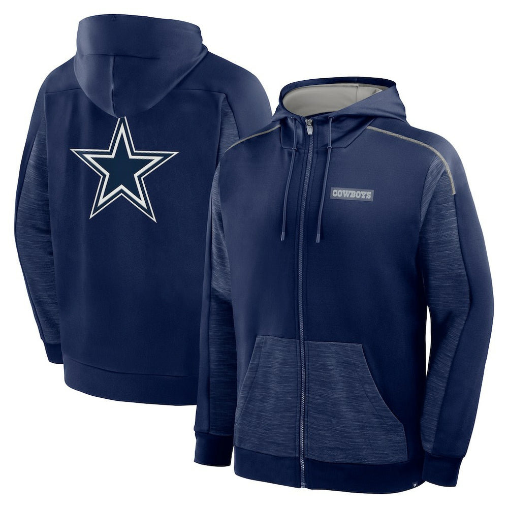 Dallas Cowboys Checkdown Pass Full-Zip Hoodie - Navy Hoodies