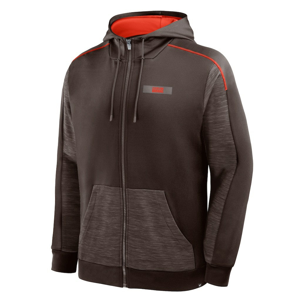 Cleveland Browns Checkdown Pass Full-Zip Hoodie - Brown Hoodies