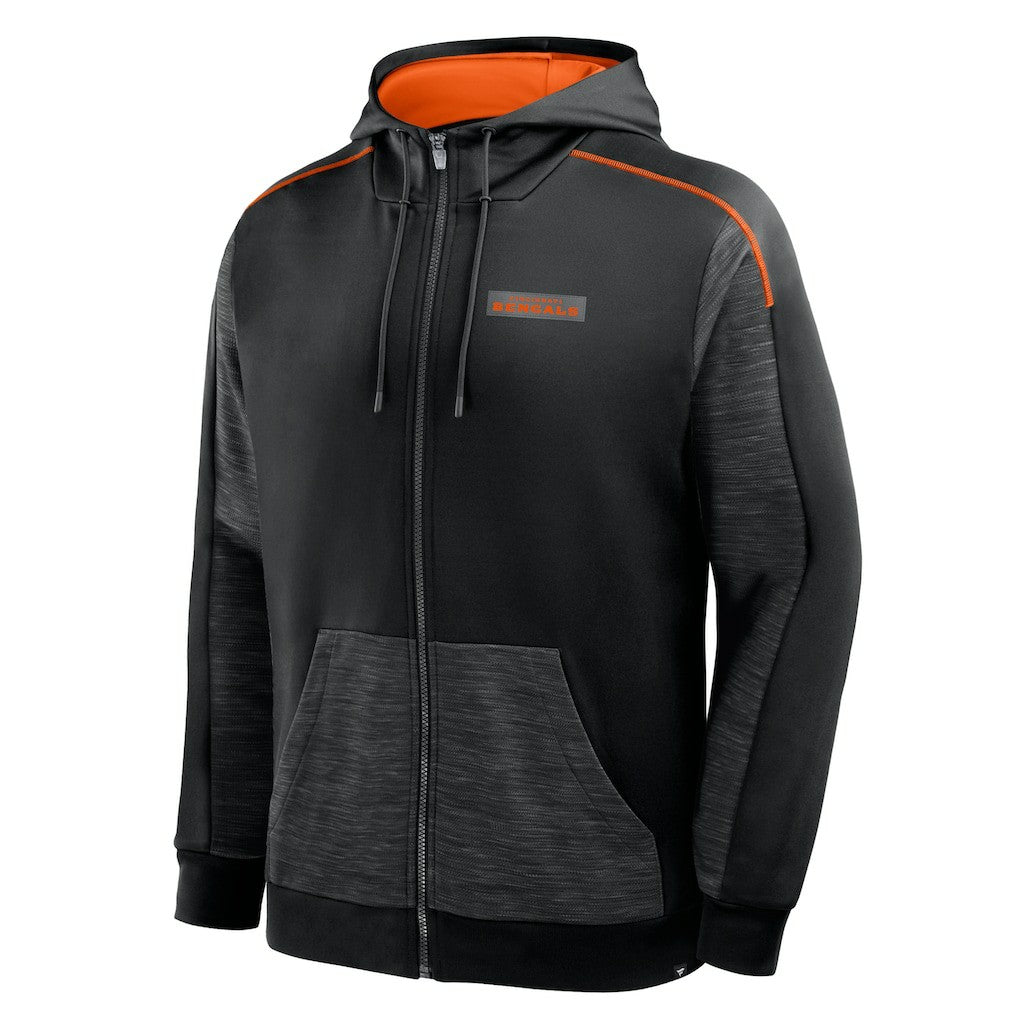 Cincinnati Bengals Checkdown Pass Full-Zip Hoodie - Black Hoodies