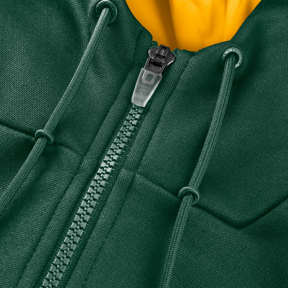 Green Bay Packers Checkdown Pass Full-Zip Hoodie - Green Hoodies