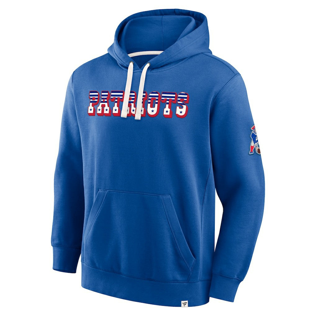 New England Patriots New Horizons Heritage Pullover Hoodie - Royal Hoodies