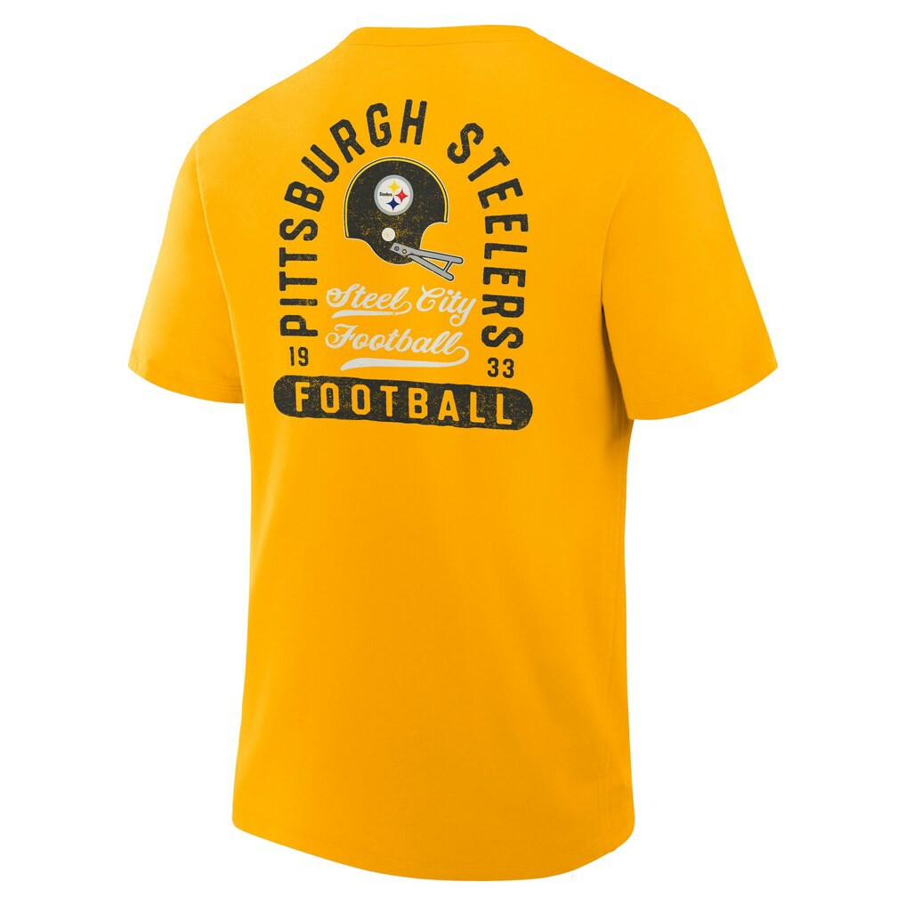 Pittsburgh Steelers Fluid Motion Legacy T-Shirt - Gold T-shirts