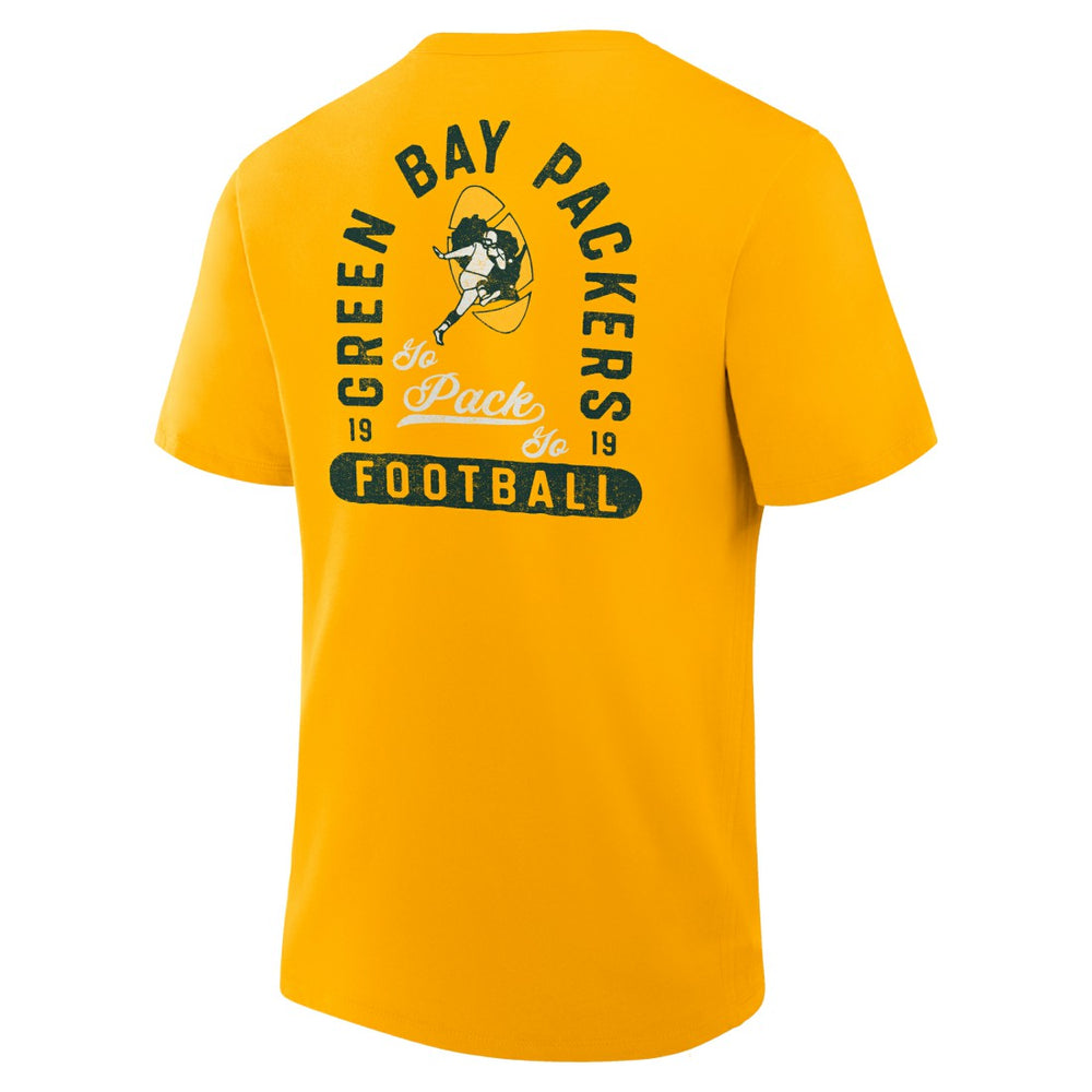 Green Bay Packers Fluid Motion Legacy T-Shirt - Gold T-shirts