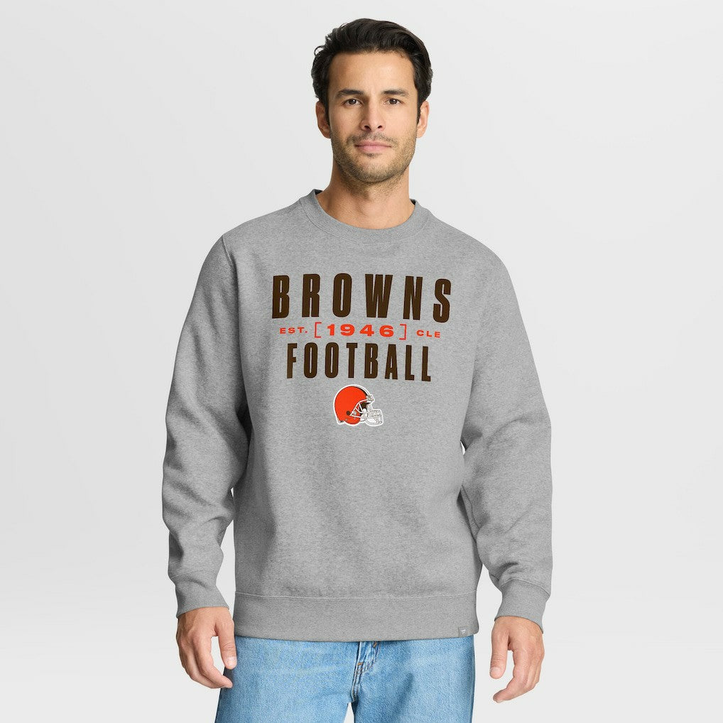 Cleveland Browns Powerful Throw Legacy Pullover Sweatshirt - Heather Gray Pullover