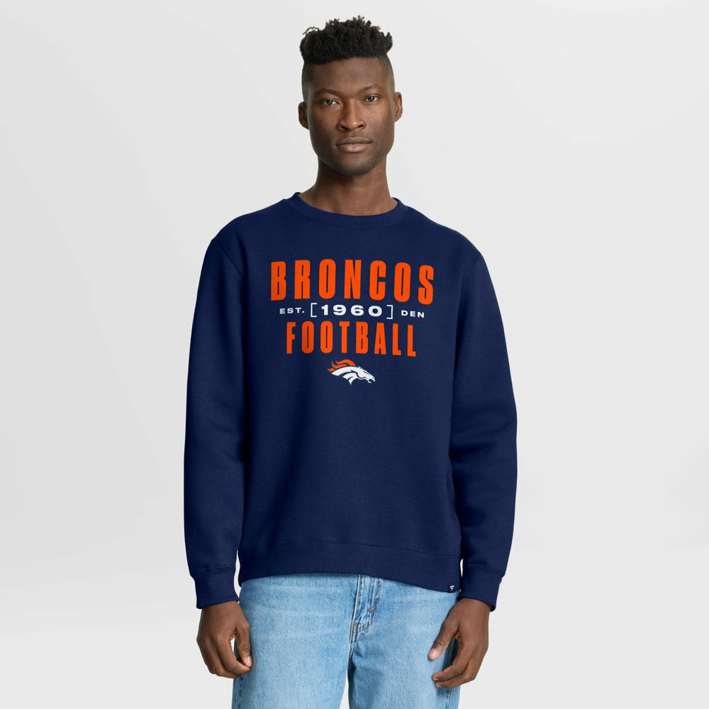 Denver Broncos Powerful Throw Legacy Pullover Sweatshirt - Navy Pullover