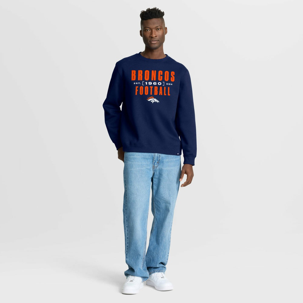 Denver Broncos Powerful Throw Legacy Pullover Sweatshirt - Navy Pullover