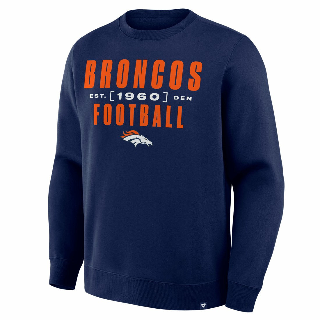 Denver Broncos Powerful Throw Legacy Pullover Sweatshirt - Navy Pullover
