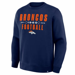 Denver Broncos Powerful Throw Legacy Pullover Sweatshirt - Navy Pullover