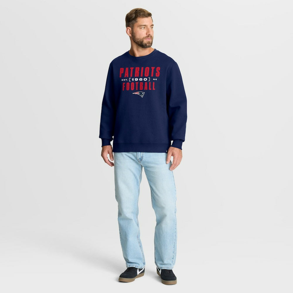 New England Patriots Powerful Throw Legacy Pullover Sweatshirt - Navy Pullover