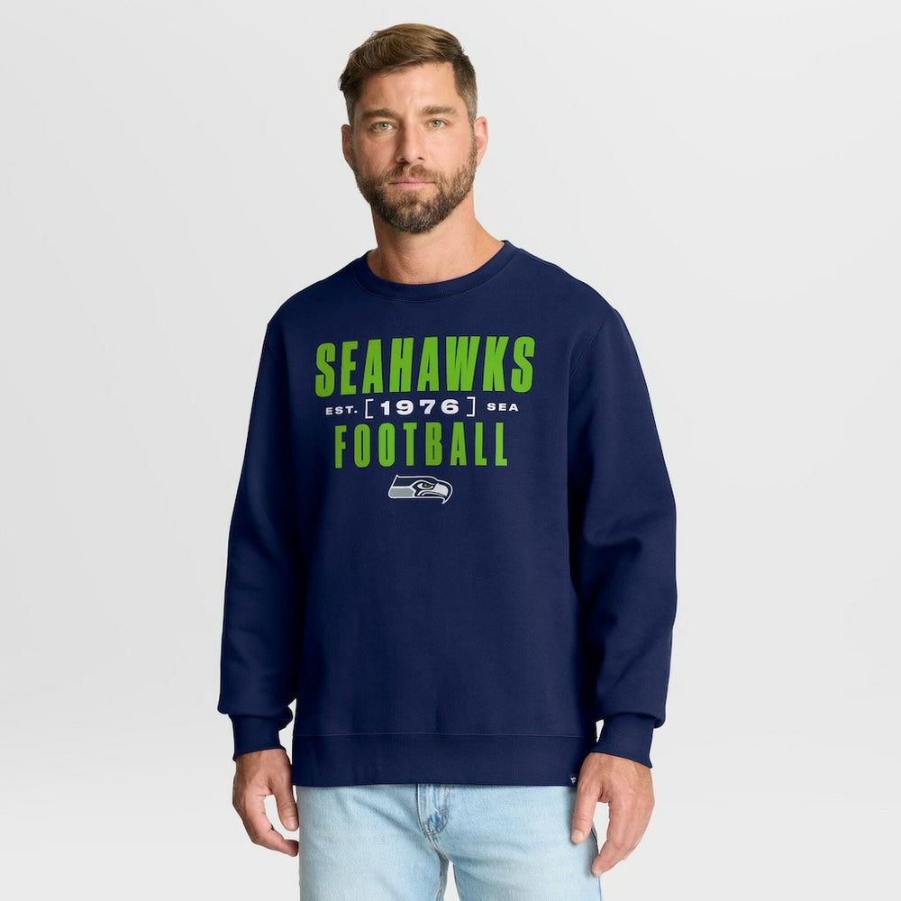 Seattle Seahawks Powerful Throw Legacy Pullover Sweatshirt - College Navy Pullover