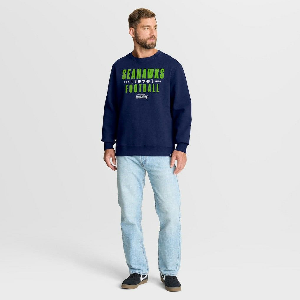 Seattle Seahawks Powerful Throw Legacy Pullover Sweatshirt - College Navy Pullover