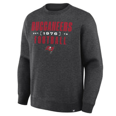 Tampa Bay Buccaneers Powerful Throw Legacy Pullover Sweatshirt - Heather Pewter Pullover