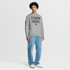 Houston Texans Powerful Throw Legacy Pullover Sweatshirt - Heather Gray Pullover