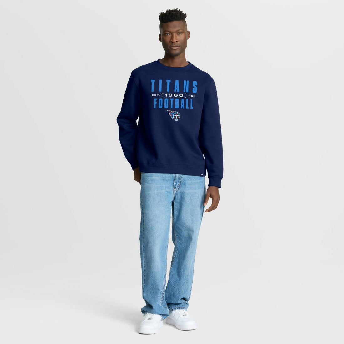 Tennessee Titans Powerful Throw Legacy Pullover Sweatshirt - Navy Pullover