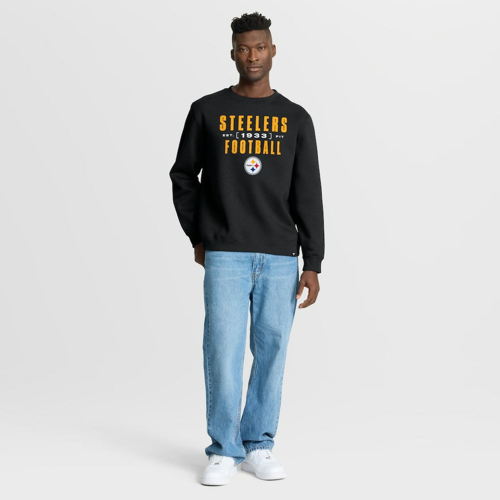 Pittsburgh Steelers Powerful Throw Legacy Pullover Sweatshirt - Black Pullover