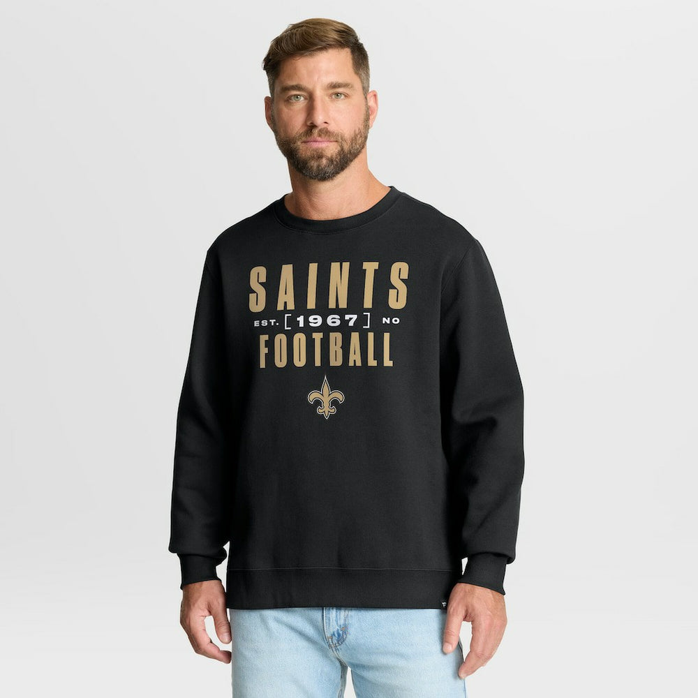 New Orleans Saints Powerful Throw Legacy Pullover Sweatshirt - Black Pullover