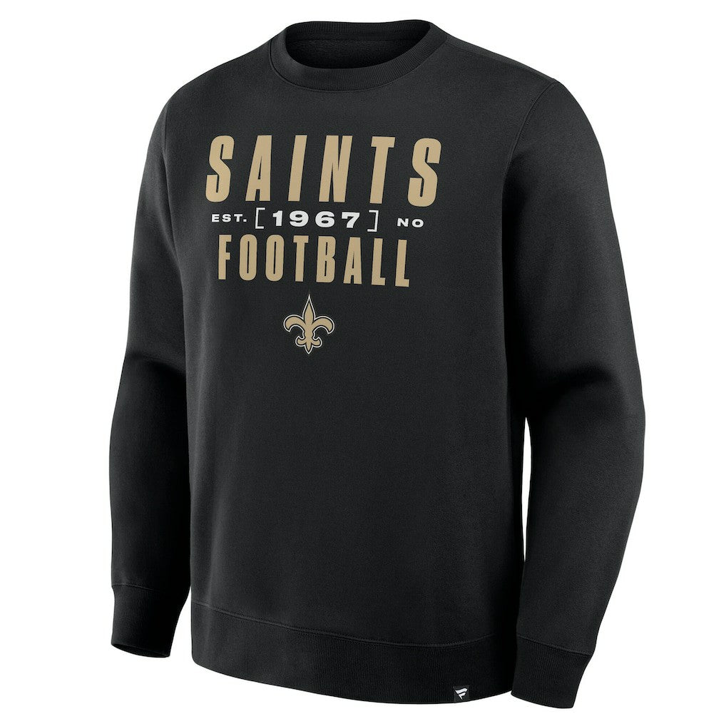 New Orleans Saints Powerful Throw Legacy Pullover Sweatshirt - Black Pullover