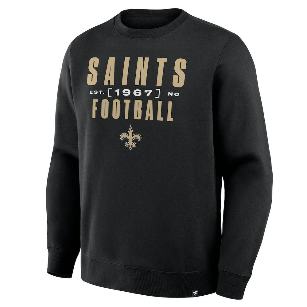 New Orleans Saints Powerful Throw Legacy Pullover Sweatshirt - Black Pullover