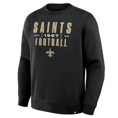 New Orleans Saints Powerful Throw Legacy Pullover Sweatshirt - Black Pullover
