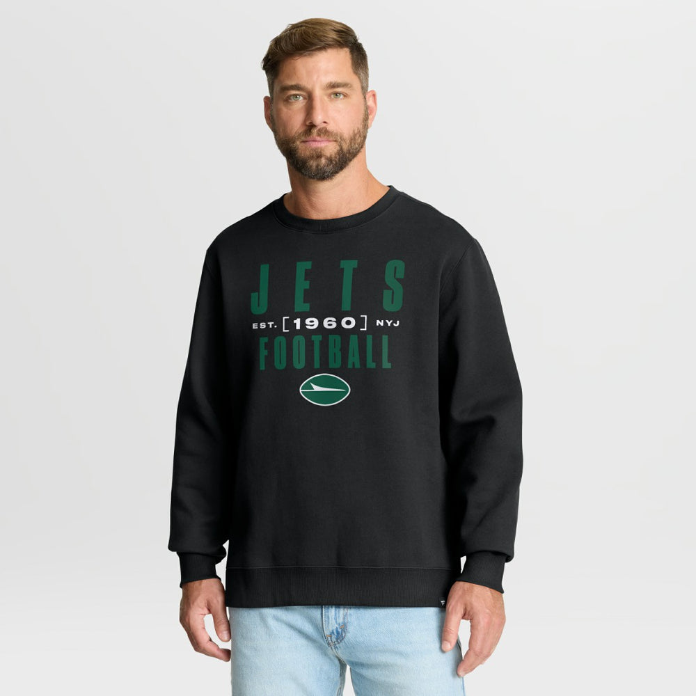 New York Jets Powerful Throw Legacy Pullover Sweatshirt - Black Pullover
