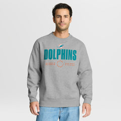 Miami Dolphins Direct Handoff Legacy Pullover Sweatshirt - Heather Gray Pullover