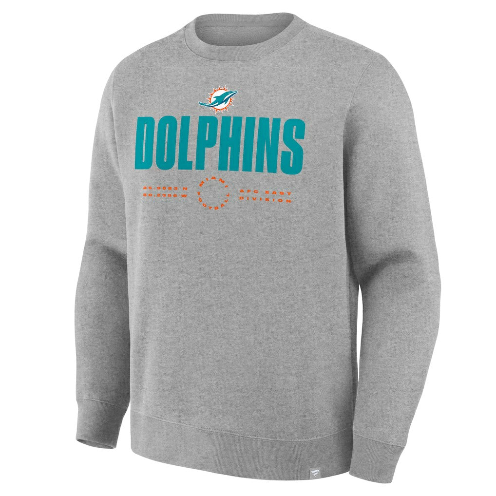 Miami Dolphins Direct Handoff Legacy Pullover Sweatshirt - Heather Gray Pullover