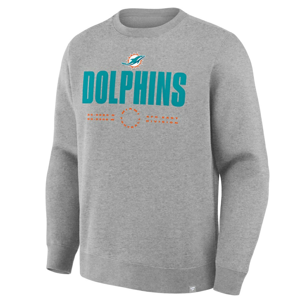 Miami Dolphins Direct Handoff Legacy Pullover Sweatshirt - Heather Gray Pullover