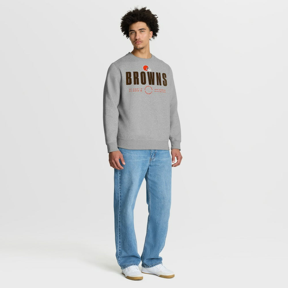 Cleveland Browns Direct Handoff Legacy Pullover Sweatshirt - Heather Gray Pullover