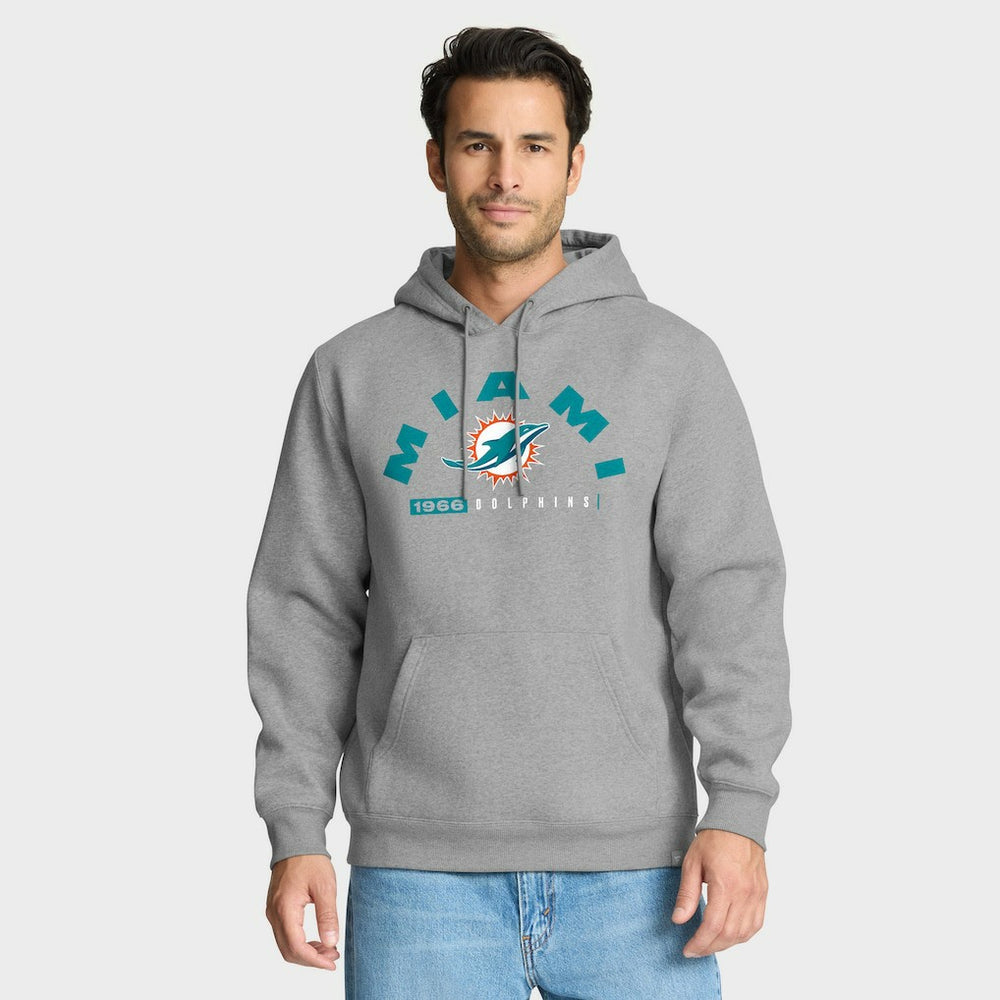 Miami Dolphins Delay of Game Legacy Pullover Hoodie - Heather Gray Hoodies