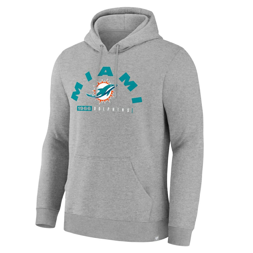 Miami Dolphins Delay of Game Legacy Pullover Hoodie - Heather Gray Hoodies